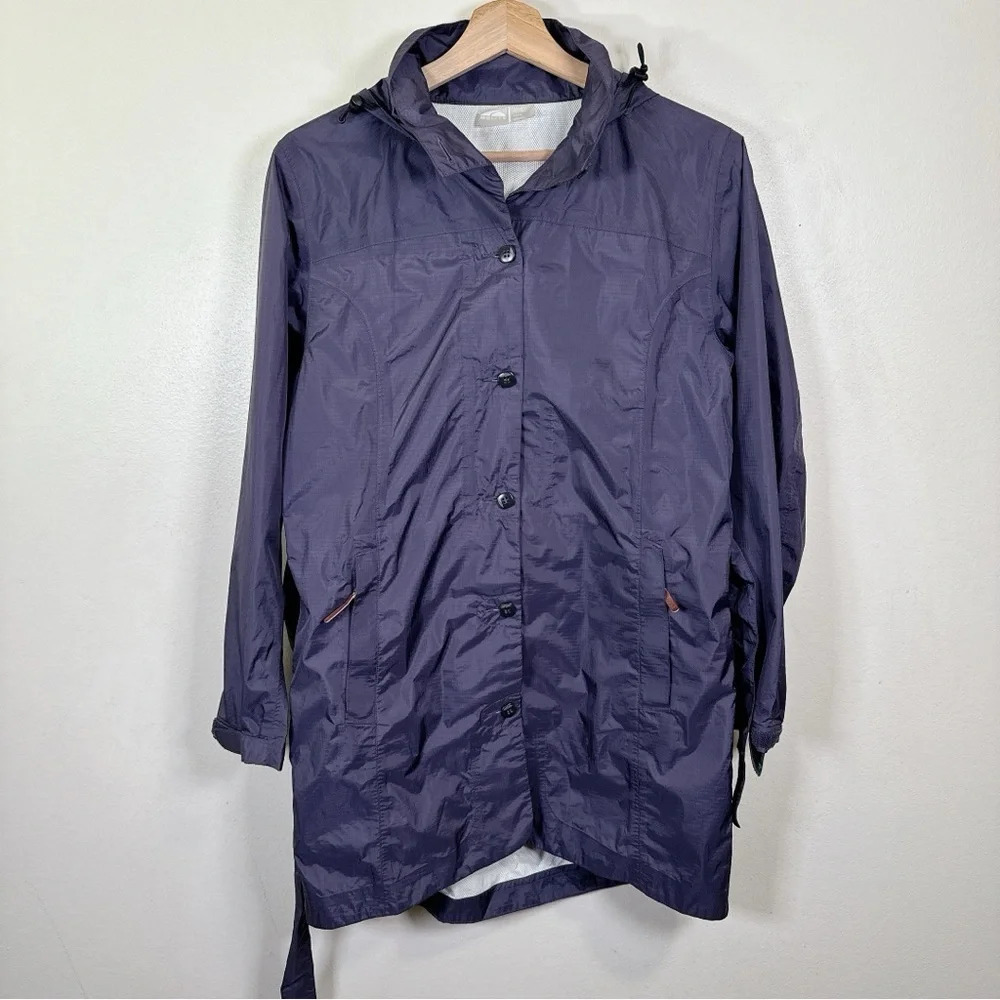 GoLite Womens Size Xsmall Purple Hooded Windbreaker Outdoor Belted Jacket - Picture 3 of 15